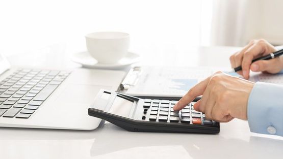 An accountant’s documents and calculators